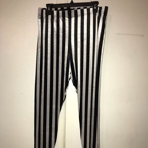 Blackmilk stripped velvet high waisted leggings